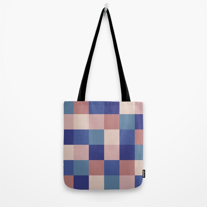 Bold Colorful Checks Pattern - Large XV Tote Bag Gallery Image 2