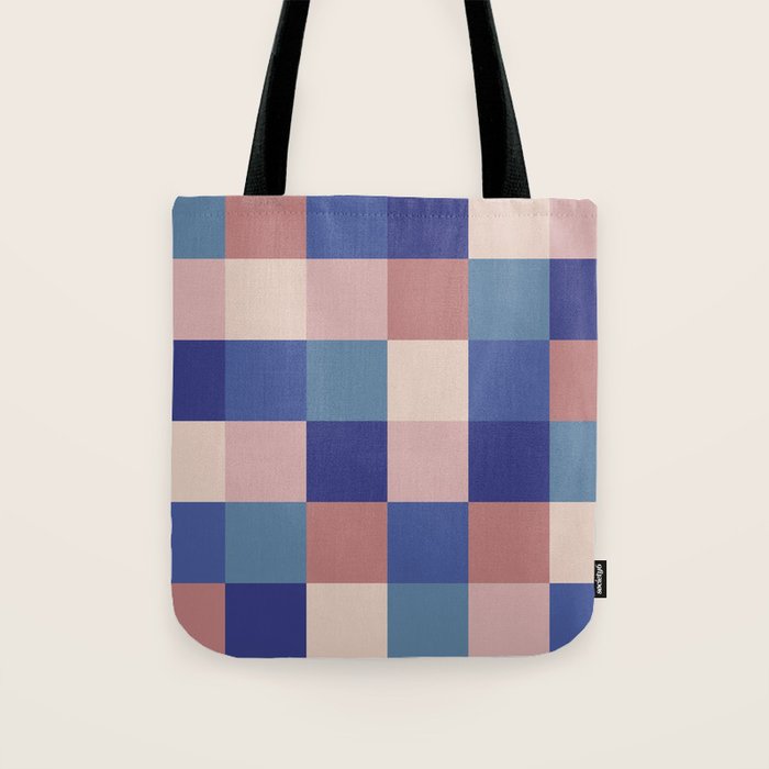 Bold Colorful Checks Pattern - Large XV Tote Bag Gallery Image 1