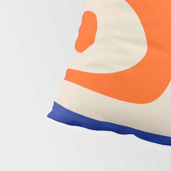 Mid Century Modern Abstract Retro Piquet Pattern in Blue and Orange Pillow Sham Gallery Image 4