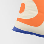 Mid Century Modern Abstract Retro Piquet Pattern in Blue and Orange Pillow Sham Gallery Image 4
