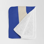 Mid Century Modern Abstract Retro Piquet Pattern in Blue and Orange Throw Blanket Gallery Image 3