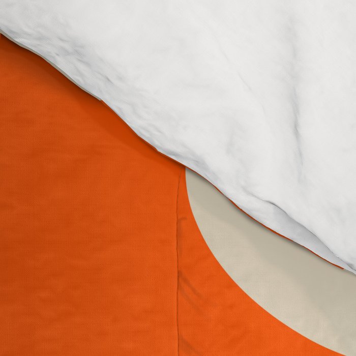 Mid Century Modern Abstract Retro Piquet Pattern in Blue and Orange Comforter Gallery Image 4