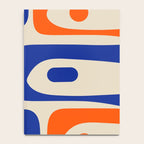 Mid Century Modern Abstract Retro Piquet Pattern in Blue and Orange Notebook Gallery Image 4