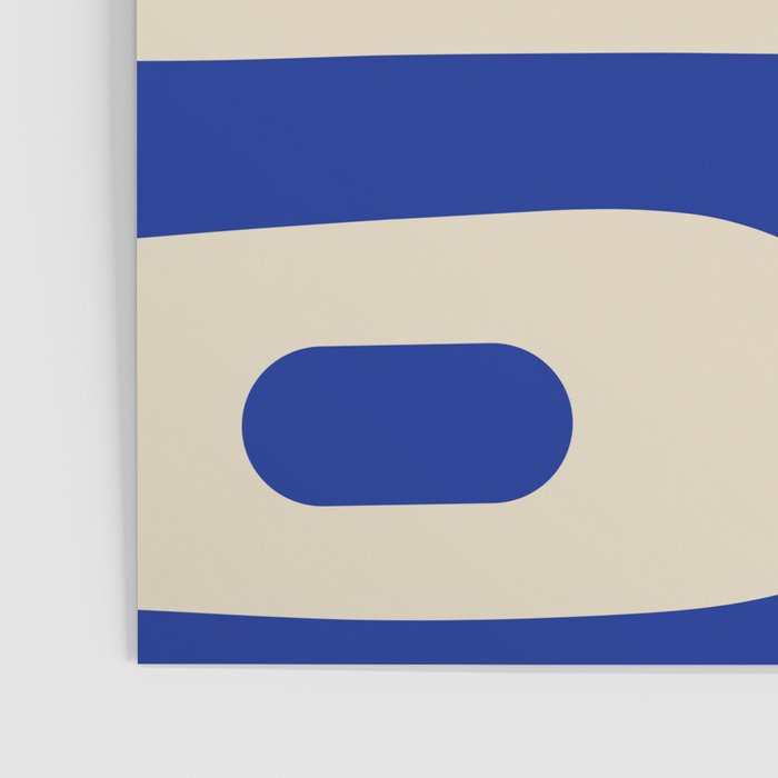Mid Century Modern Abstract Retro Piquet Pattern in Blue and Orange Poster Gallery Image 3