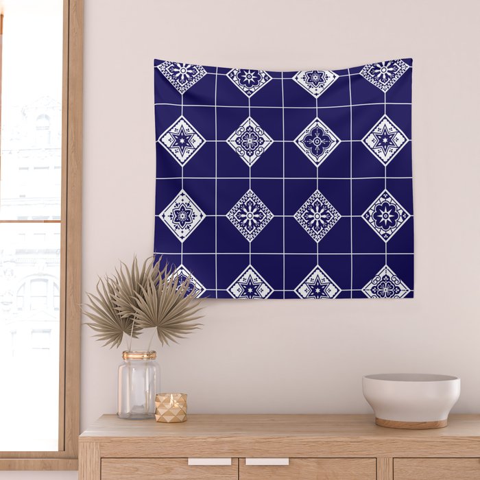 Talavera Mexican Tile - Porcelain Palette Wall Tapestry Gallery Image 2