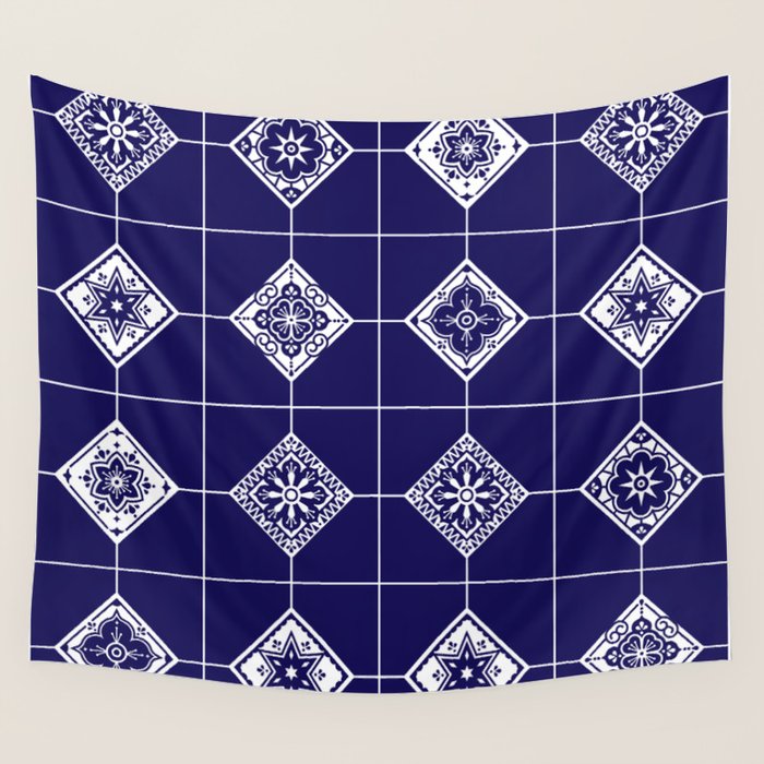 Talavera Mexican Tile - Porcelain Palette Wall Tapestry Gallery Image 1