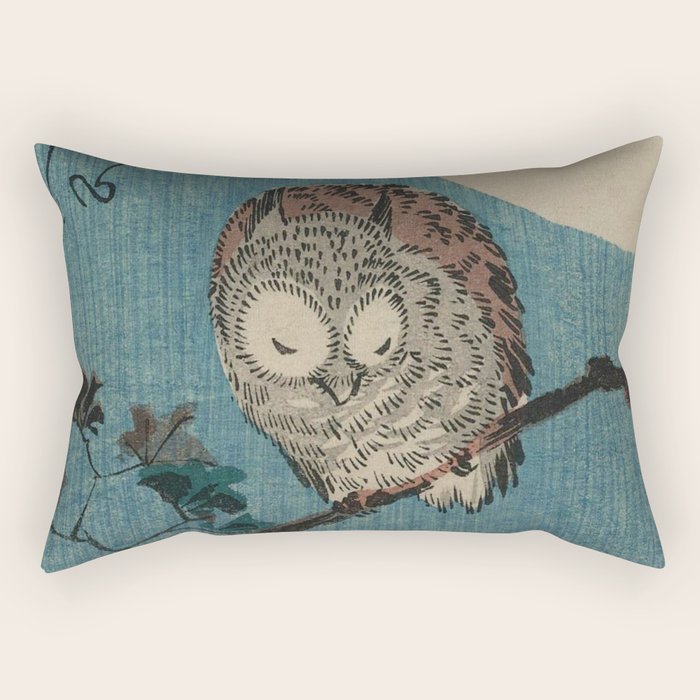Vintage Japanese Owl Rectangular Pillow Gallery Image 1