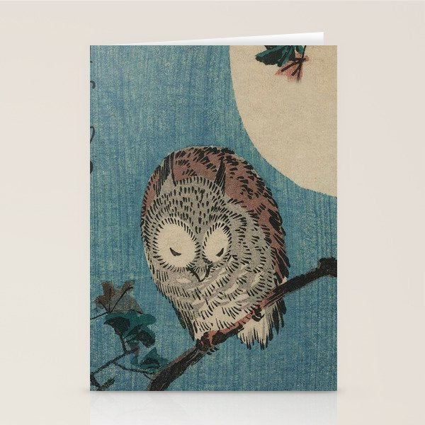 Vintage Japanese Owl Stationery Card Gallery Image 2