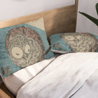 Vintage Japanese Owl Pillow Sham Gallery Image 2