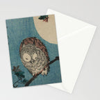 Vintage Japanese Owl Stationery Card Gallery Image 2