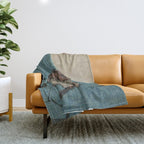 Vintage Japanese Owl Throw Blanket Gallery Image 1