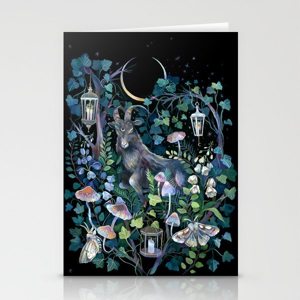 Black Goat Moon Garden Stationery Card Gallery Image 2