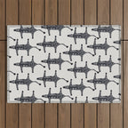 Abstract modern minimalistic zebras pattern  Outdoor Rug Gallery Image 1