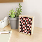 Mid Century Modern Atomic Stars Retro Checkered Starburst Pattern in Black Cream Red Mini Art Print Gallery Image 2