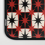 Mid Century Modern Atomic Stars Retro Checkered Starburst Pattern in Black Cream Red Laptop Sleeve Gallery Image 3