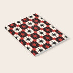 Mid Century Modern Atomic Stars Retro Checkered Starburst Pattern in Black Cream Red Notebook Gallery Image 2
