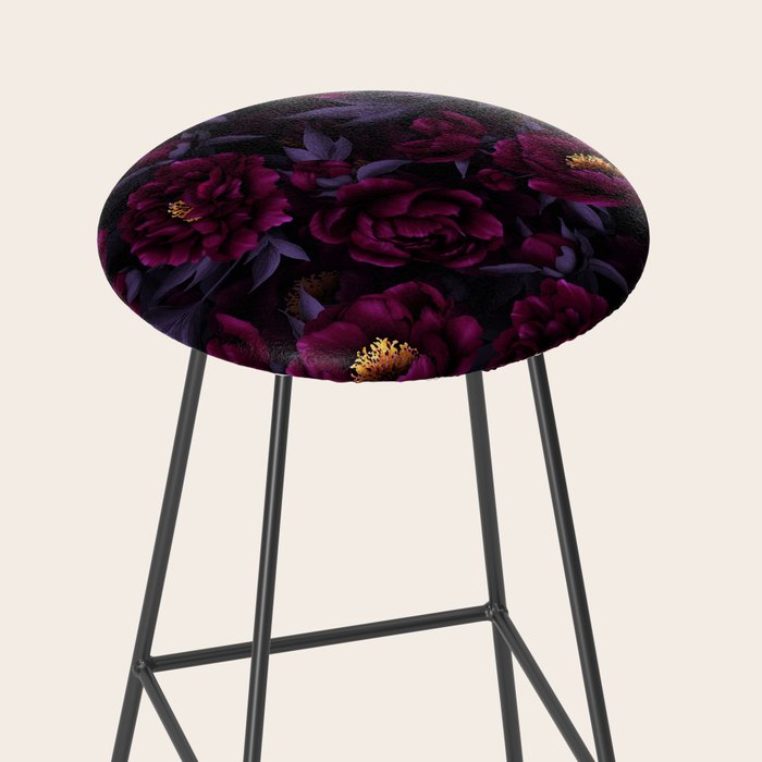 Vintage Dark Night Peonies  Stool Gallery Image 2