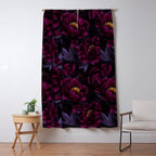 Vintage Dark Night Peonies  Window Curtain Gallery Image 5