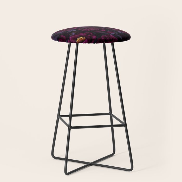 Vintage Dark Night Peonies  Stool Gallery Image 1