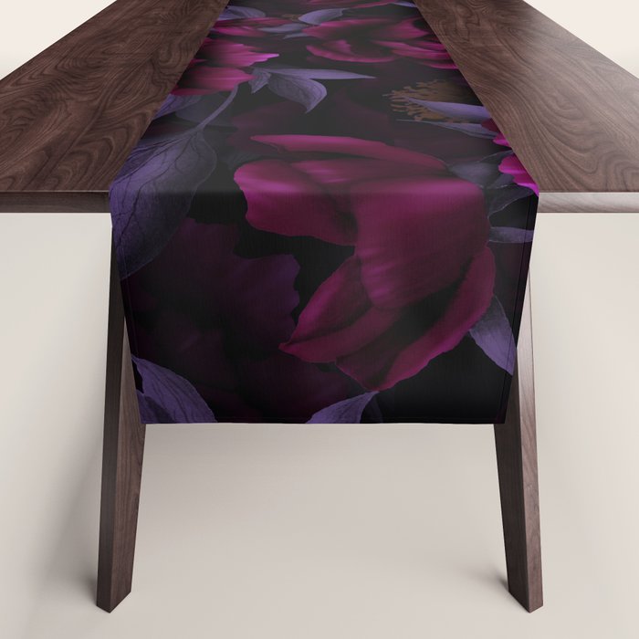 Vintage Dark Night Peonies  Table Runner Gallery Image 1