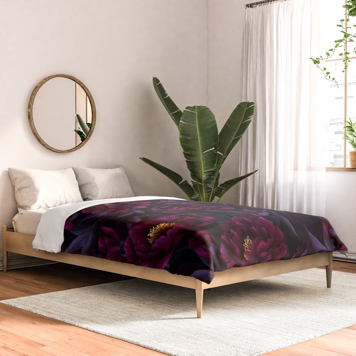 Vintage Dark Night Peonies  Comforter Gallery Image 2