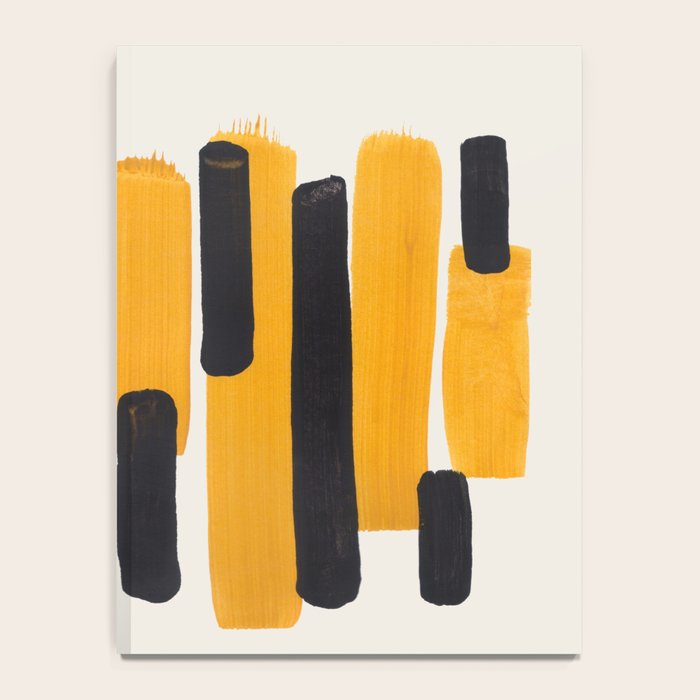 Mid Century Modern Abstract Painting Antique Yellow Black Bumble Bee Stripes Notebook Gallery Image 4