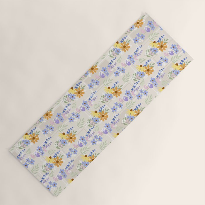 Wildflowers collage Yoga Mat Gallery Image 1