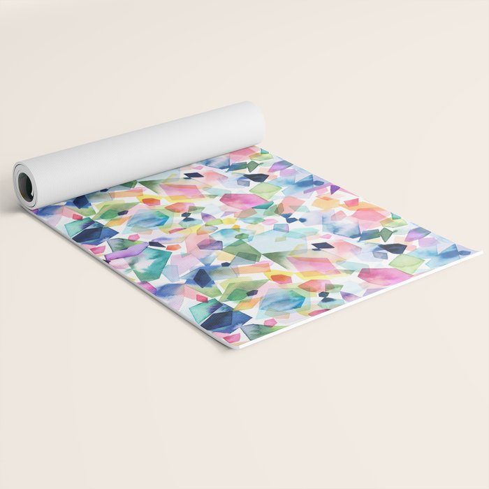 Crystals and Gems Splash Pink Blue Yoga Mat Gallery Image 2