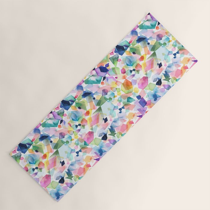 Crystals and Gems Splash Pink Blue Yoga Mat Gallery Image 1