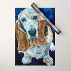 Basset Hound Nebula Stickers Dog Portrait Wrapping Paper Gallery Image 1