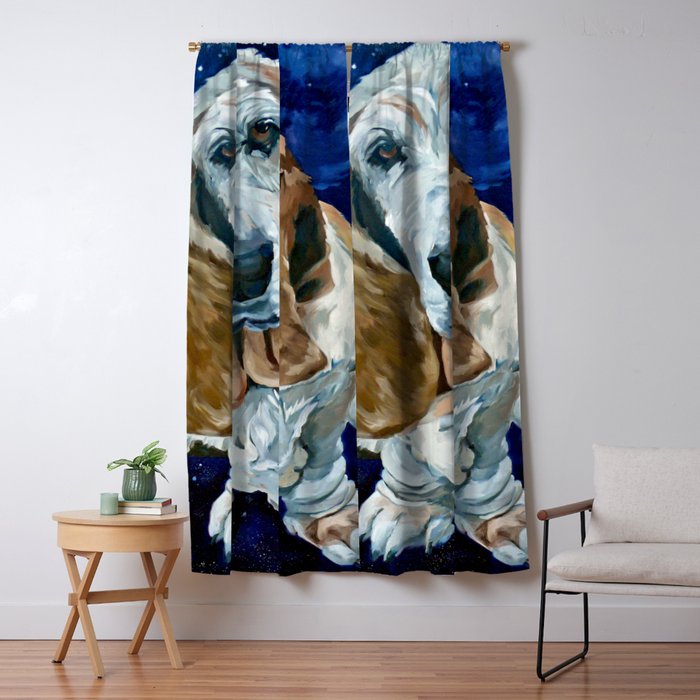 Basset Hound Nebula Stickers Dog Portrait Window Curtain Gallery Image 1