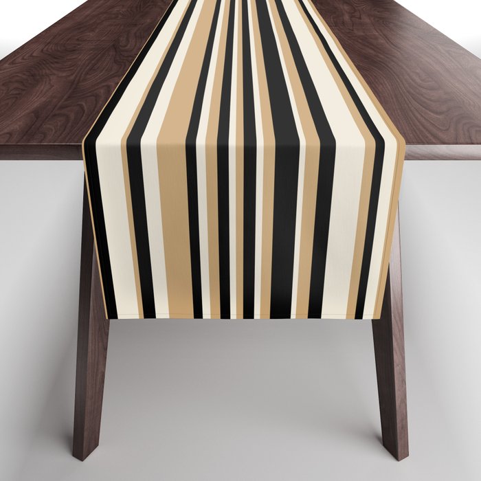 Classic Stripes VII - Neutral Vintage Table Runner Gallery Image 1