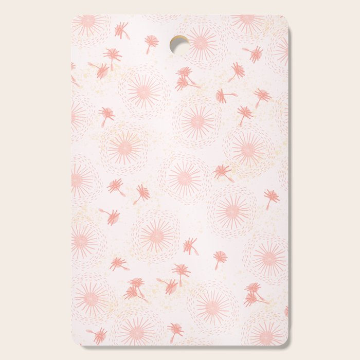 Make A Wish Dandelion Pattern in Pastel Pink & Peach Cutting Board Gallery Image 1