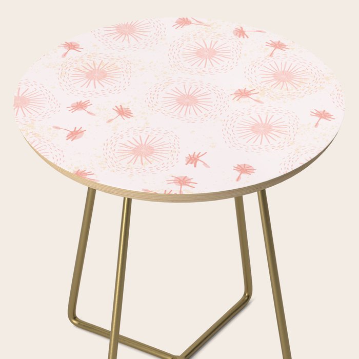 Make A Wish Dandelion Pattern in Pastel Pink & Peach Side Table Gallery Image 2