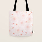Make A Wish Dandelion Pattern in Pastel Pink & Peach Tote Bag Gallery Image 1