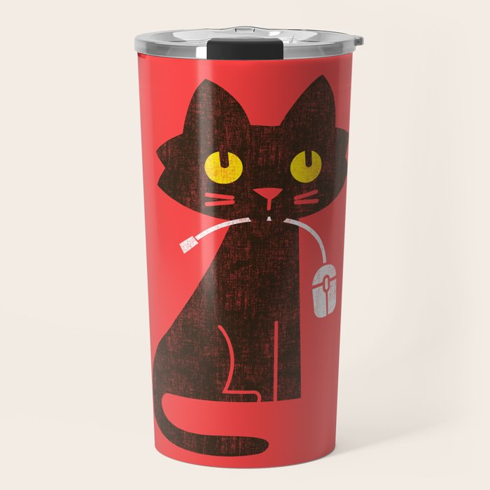 Fitz - Hungry hungry cat (and unfortunate mouse) Travel Mug Gallery Image 1