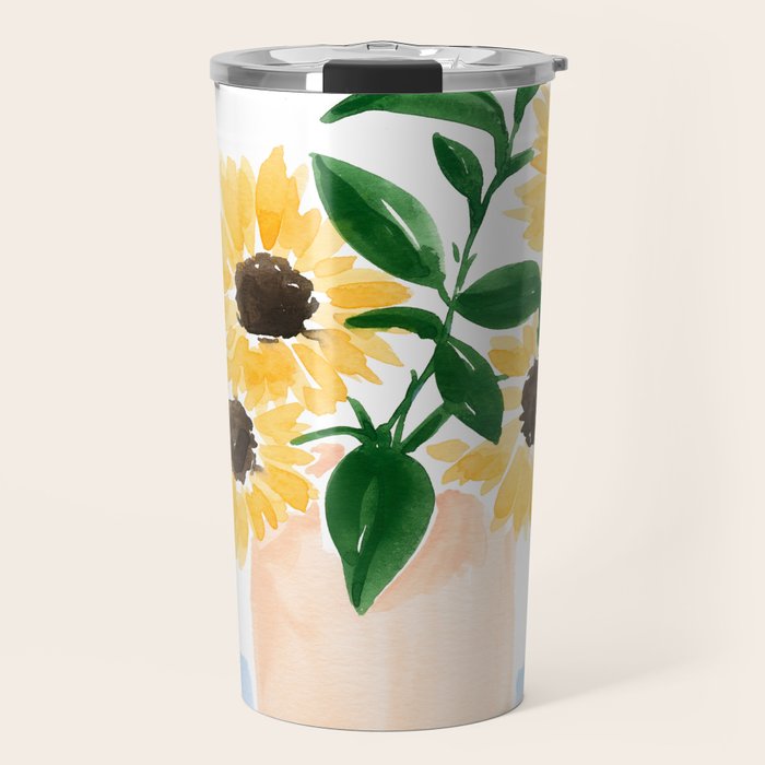 Sunflowers in a Vase Travel Mug Gallery Image 1
