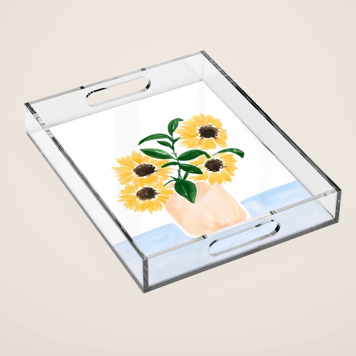 Sunflowers in a Vase Acrylic Tray Gallery Image 1