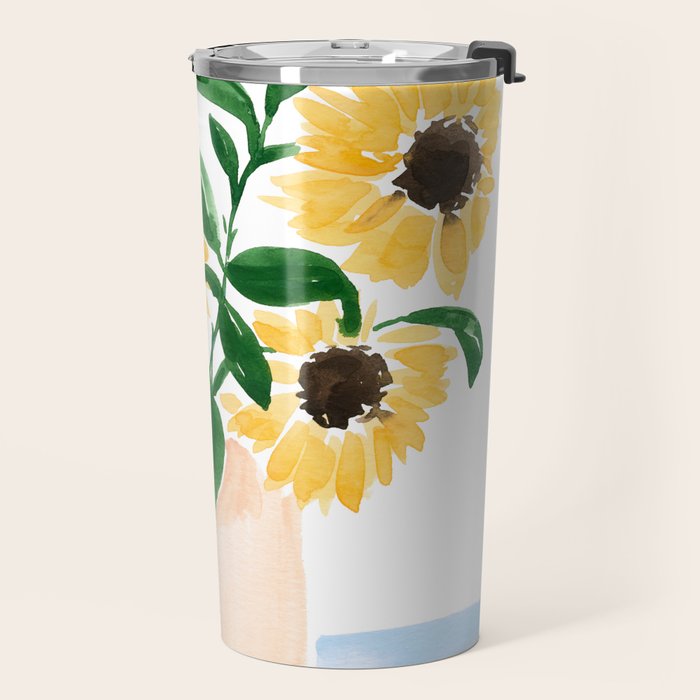 Sunflowers in a Vase Travel Mug Gallery Image 2