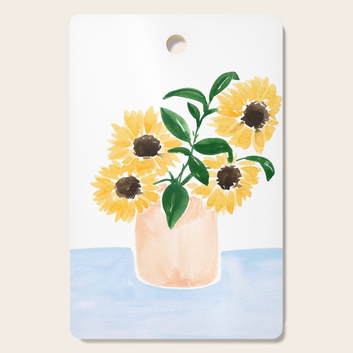 Sunflowers in a Vase Cutting Board Gallery Image 1