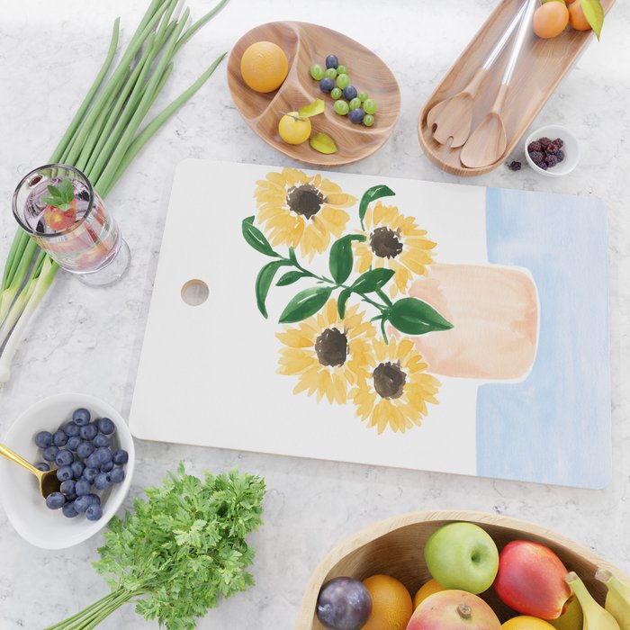 Sunflowers in a Vase Cutting Board Gallery Image 2