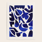 'Shattered Sky' Abstract Colorful Blue Paper Collage Minimal Mid Century Pattern by Ejaaz Haniff Poster Gallery Image 4