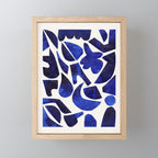 'Shattered Sky' Abstract Colorful Blue Paper Collage Minimal Mid Century Pattern by Ejaaz Haniff Mini Art Print Gallery Image 1