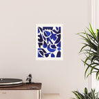 'Shattered Sky' Abstract Colorful Blue Paper Collage Minimal Mid Century Pattern by Ejaaz Haniff Poster Gallery Image 2