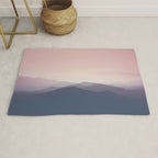 Mountain Dusk - pink sunset mountain range landscape photography by Ingrid Beddoes Rug Gallery Image 1