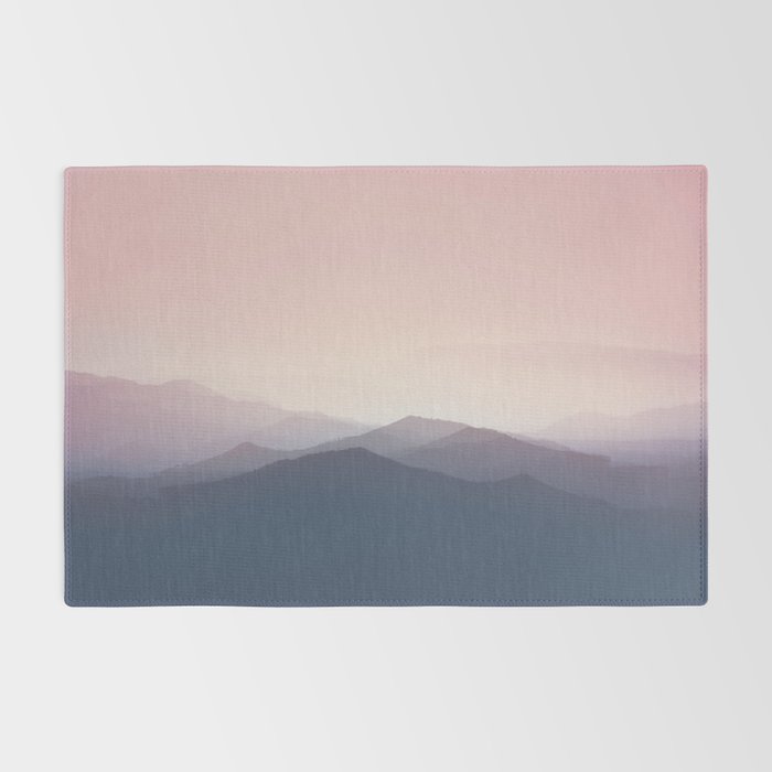 Mountain Dusk - pink sunset mountain range landscape photography by Ingrid Beddoes Rug Gallery Image 2