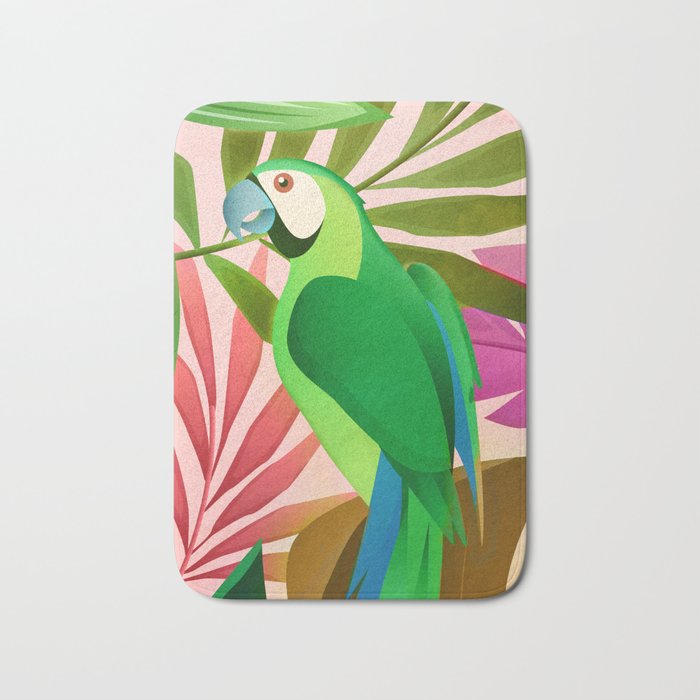 Parrot in a Tropical Setting 3 Bath Mat Gallery Image 1