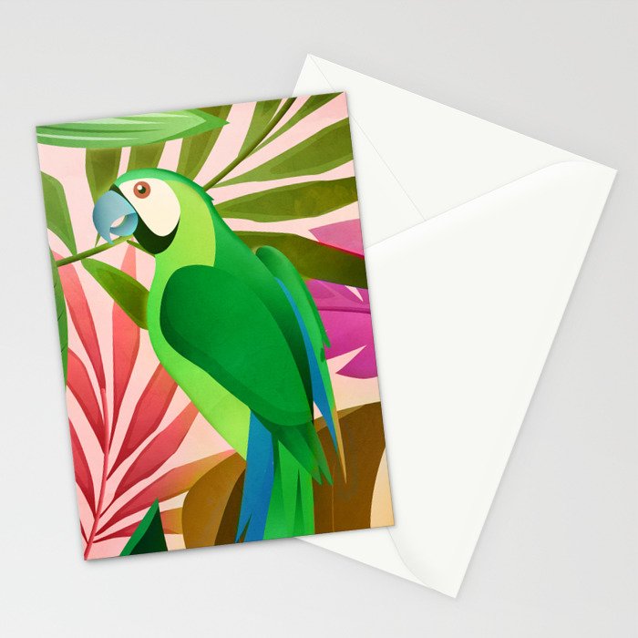 Parrot in a Tropical Setting 3 Stationery Card Gallery Image 2