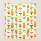 Vintage Cocktail Glasses  Wall Tapestry Gallery Image 4