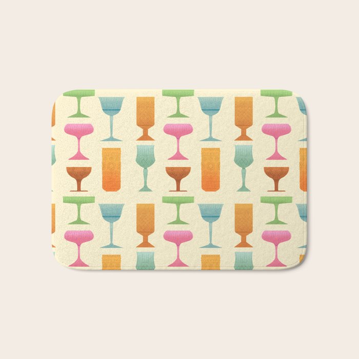 Vintage Cocktail Glasses  Bath Mat Gallery Image 1